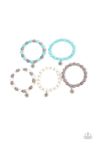 Little Divas - Oil Spill Snowflake Bracelets 5 Pack - Sabrina's Bling Collection