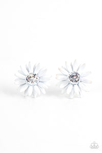 Sunshiny DAIS-y - White Earrings - Sabrina's Bling Collection