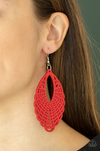Tahiti Tankini - Red Wood Earrings - Sabrina's Bling Collection