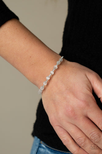 Tea Party Twinkle - White Bracelet - Sabrina's Bling Collection