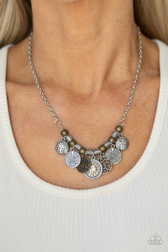 To Coin A Phrase - Brown Topaz Rhinestone Necklace - Sabrina's Bling Collection