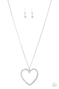 Va-Va-VALENTINE - White Heart Necklace - Sabrina's Bling Collection