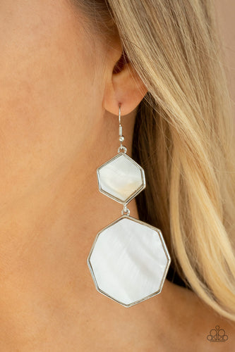 Vacation Glow - White Earrings - Sabrina's Bling Collection