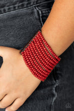 Load image into Gallery viewer, Waikiki Wonderland - Red &amp; Brown Wood Bracelet - Sabrina&#39;s Bling Collection