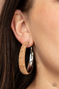A CORK In The Road - Silver & Cork Hoop Earrings - Sabrina's Bling Collection