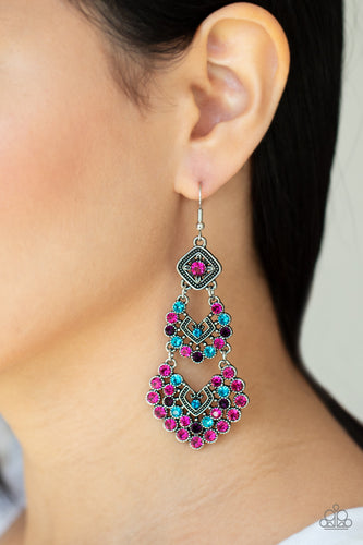 All For The GLAM - Multi Rhinestone Earrings - Sabrina's Bling Collection