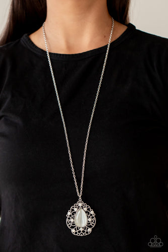 Bewitched Beam - White Necklace - Sabrina's Bling Collection
