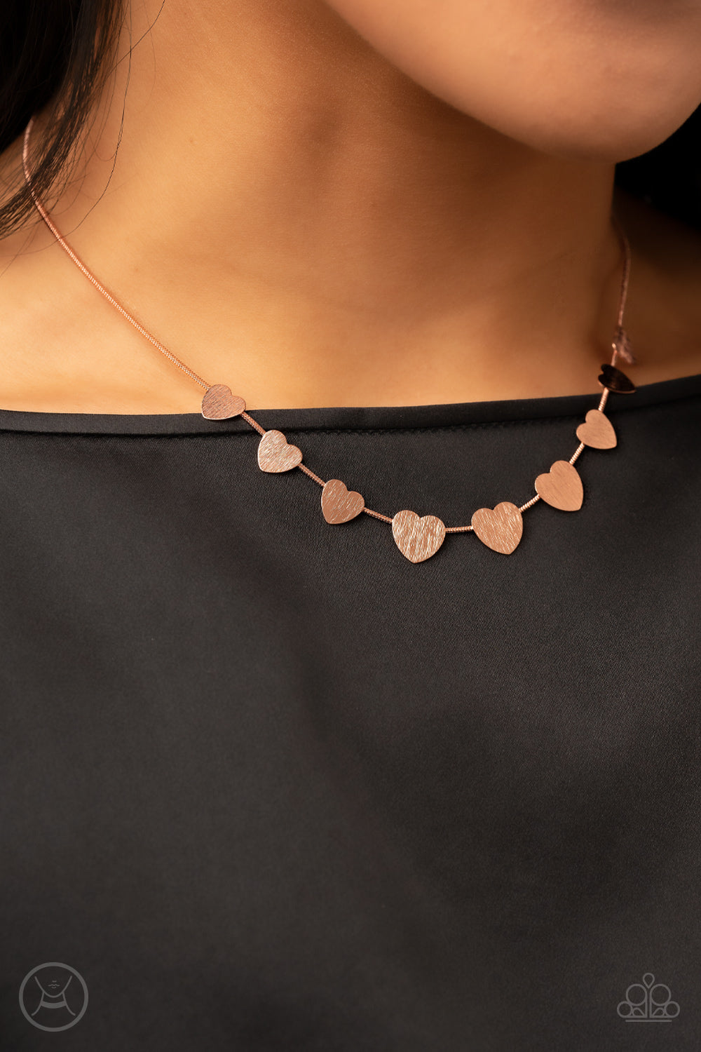 Dainty Desire - Copper Heart Choker Necklace - Sabrina's Bling Collection
