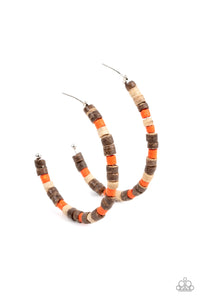 Effortlessly Earthy - Orange Hoop Earrings - Sabrina's Bling Collection
