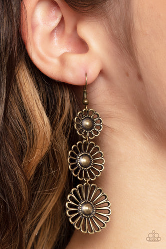 Gazebo Garden - Brass Earrings - Sabrina's Bling Collection