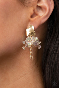 Harmonically Holographic - Gold Earrings - Sabrina's Bling Collection