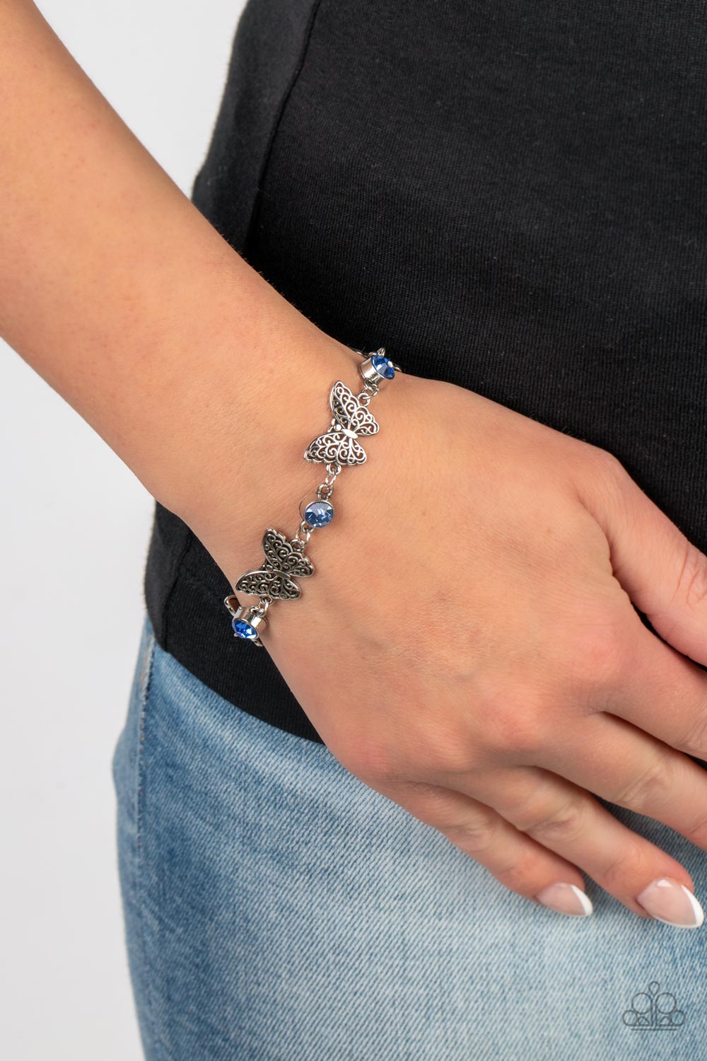 Has a WING to It - Blue Butterfly Bracelet - Sabrinas Bling Collection