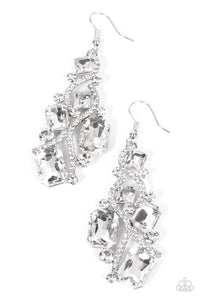 Interstellar Illumination - White Rhinestone Earrings - Sabrina's Bling Collection