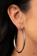 Load image into Gallery viewer, Monochromatic Curves - Silver Hoop Earrings - Sabrina's Bling Collection