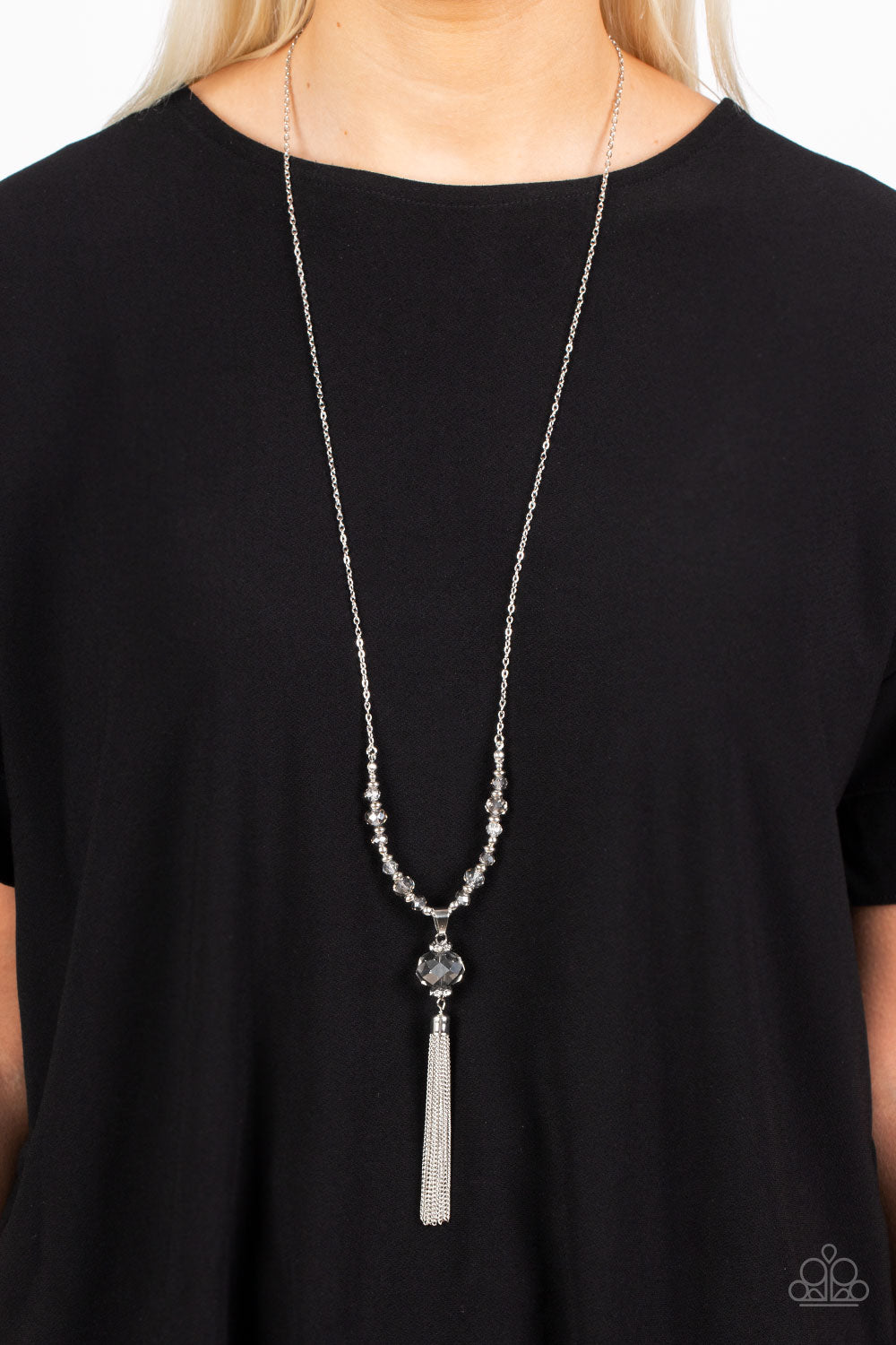 One SWAY or Another - Silver Rhinestone Necklace - Sabrinas Bling Collection