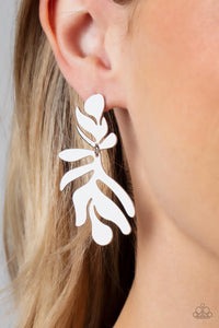 Palm Picnic - Silver Leaf Earrings - Sabrina's Bling Collection