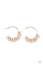 Load image into Gallery viewer, Poshly Primitive - White Crackle Stone Hoop Earrings - Sabrina&#39;s Bling Collection