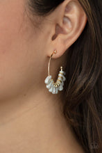 Load image into Gallery viewer, Poshly Primitive - White Crackle Stone Hoop Earrings - Sabrina&#39;s Bling Collection
