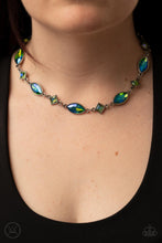 Load image into Gallery viewer, Prismatic Reinforcements - Green Iridescent Necklace - Sabrina&#39;s Bling Collection