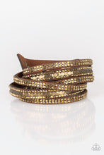 Load image into Gallery viewer, Rock Star Attitude - Brass &amp; Aurum Rhinestone Wrap Bracelet - Sabrina&#39;s Bling Collection