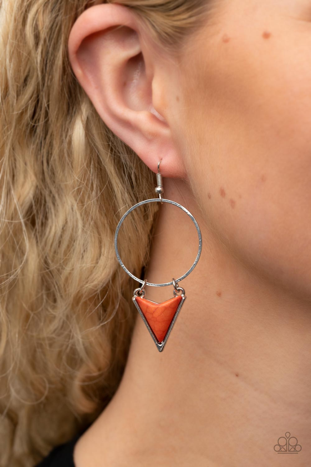 Sahara Shark - Orange Stone Earrings - Sabrina's Bling Collection