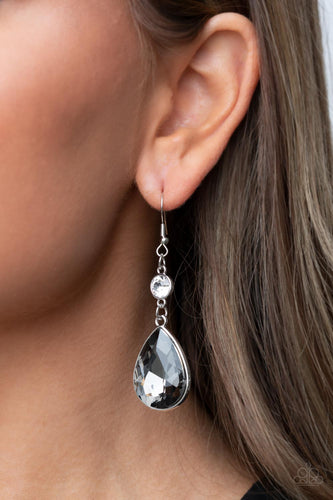 Smile for the Camera - Silver Teardrop Earrings - Sabrina's Bling Collection