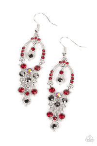 Sophisticated Starlet - Red, Hematite & Iridescent Earrings - Sabrinas Bling Collection