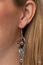 Load image into Gallery viewer, Sophisticated Starlet - Red, Hematite &amp; Iridescent Earrings - Sabrinas Bling Collection