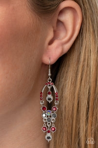 Sophisticated Starlet - Red, Hematite & Iridescent Earrings - Sabrinas Bling Collection
