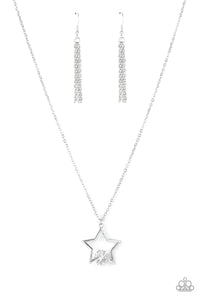 Starry Fireworks - White Rhinestone Necklace - Sabrina's Bling Collection