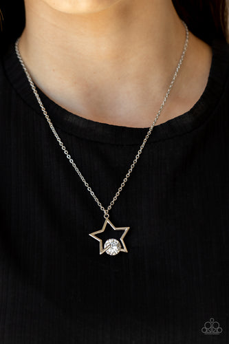 Starry Fireworks - White Rhinestone Necklace - Sabrina's Bling Collection