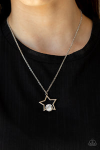 Starry Fireworks - White Rhinestone Necklace - Sabrina's Bling Collection