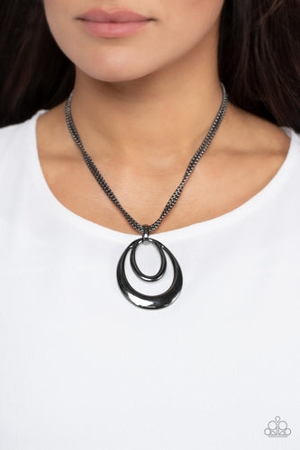 Suburban Storm - Black Gunstock Necklace - Sabrina's Bling Collection
