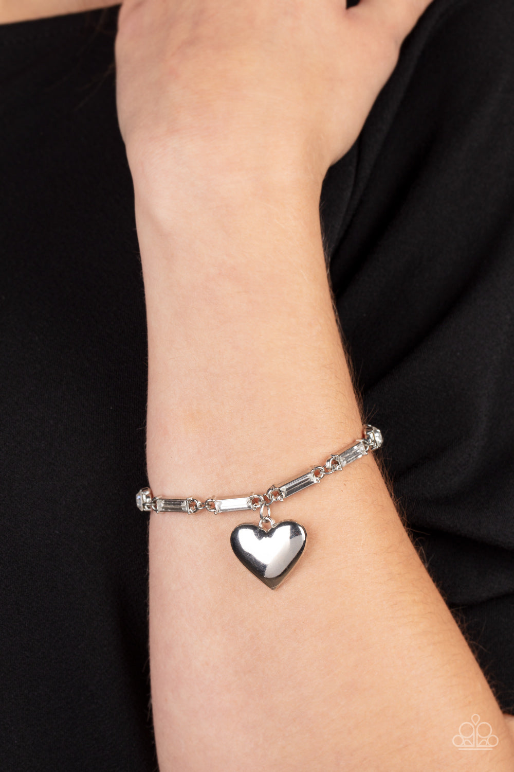 Sweetheart Secrets - White Heart Bracelet - Sabrina's Bling Collection