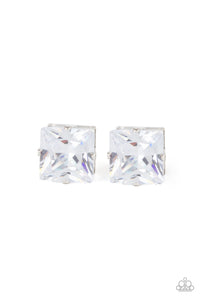 Times Square Timeless - White Earrings - Sabrina's Bling Collection