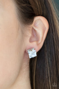 Times Square Timeless - White Earrings - Sabrina's Bling Collection