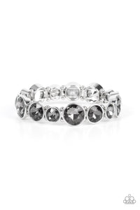 Twinkling Tease - Silver Smoky Rhinestone Bracelet - Sabrina's Bling Collection