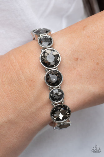 Twinkling Tease - Silver Smoky Rhinestone Bracelet - Sabrina's Bling Collection