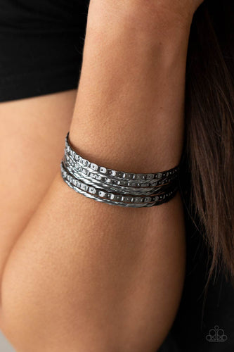 Back-To-Back Stacks - Black Bracelets - Sabrina's Bling Collection