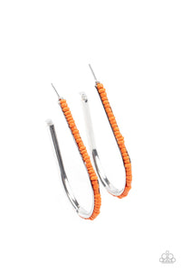 Beaded Bauble - Orange Seed Bead Hoop Earrings - Sabrina's Bling Collection