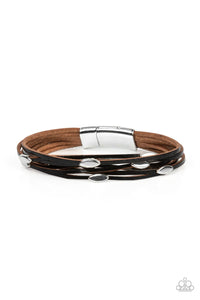 Cruise Control Soul - Black Leather Bracelet - Sabrina's Bling Collection