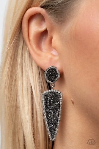 Druzy Desire - Silver & White Rhinestone Earrings - Sabrinas Bling Collection