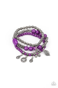 Individual Inflorescence - Purple Charm Bracelets - Sabrinas Bling Collection