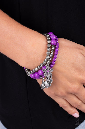 Individual Inflorescence - Purple Charm Bracelets - Sabrinas Bling Collection