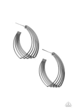 Load image into Gallery viewer, Industrial Illusion - Black Hoop Earrings - Sabrina&#39;s Bling Collection