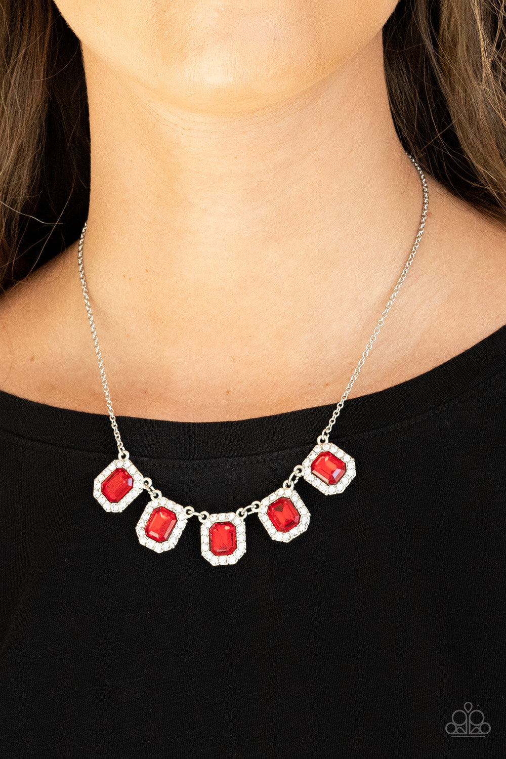Next Level Luster - Red Necklace - Sabrina's Bling Collection