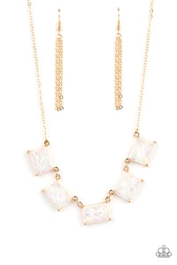 Opalescent Oblivion - Gold Opalescent Necklace - Sabrina's Bling Collection