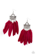 Load image into Gallery viewer, Plume Paradise - Red Feather Earrings - Sabrina&#39;s Bling Collection