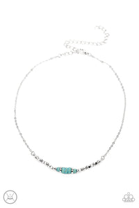 Retro Rejuvenation - Blue Turquoise Choker Necklace - Sabrina's Bling Collection
