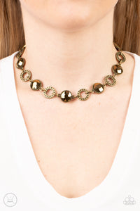 Rhinestone Rollout - Brass Rhinestone Necklace - Sabrinas Bling Collection